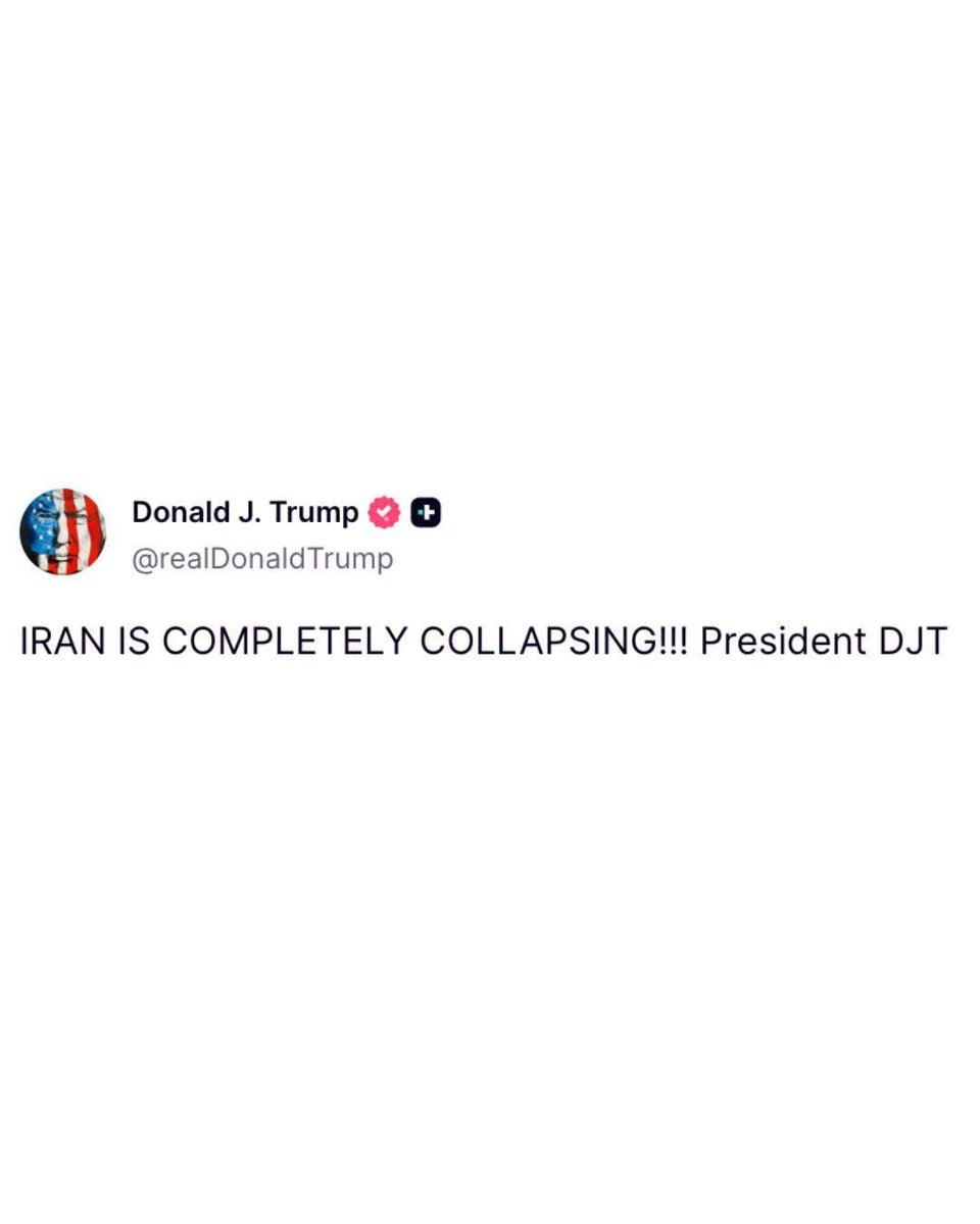 Shuayb1986's tweet photo. Trump imse jeer ayuu maalintii dhahaa

Iran way burburaysaa gabi ahaanteed? https://t.co/bBmM87NJCt
