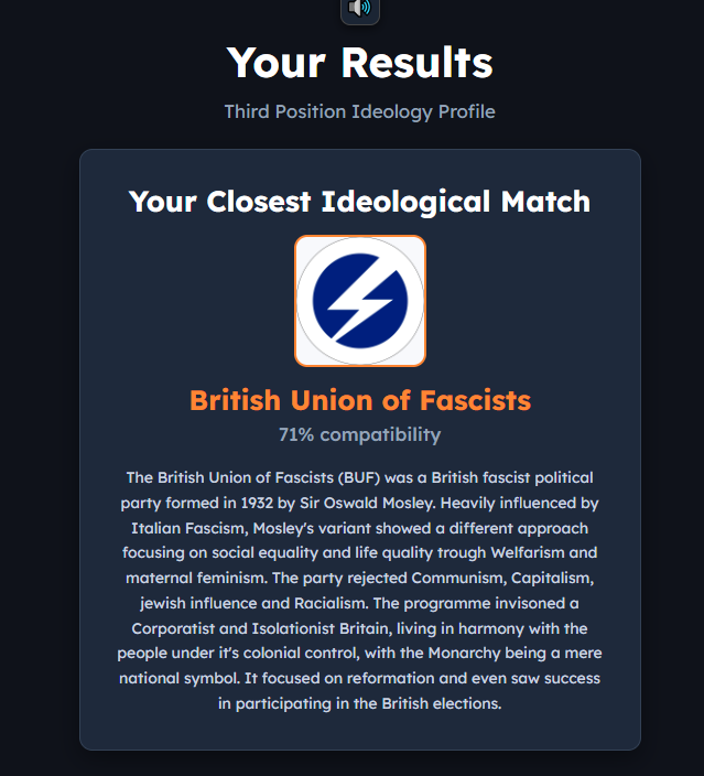 TheSylvar's tweet photo. My Third Position Values test result lol

What are yours? 

(link to the test in the replies) https://t.co/zx0F8giuCZ