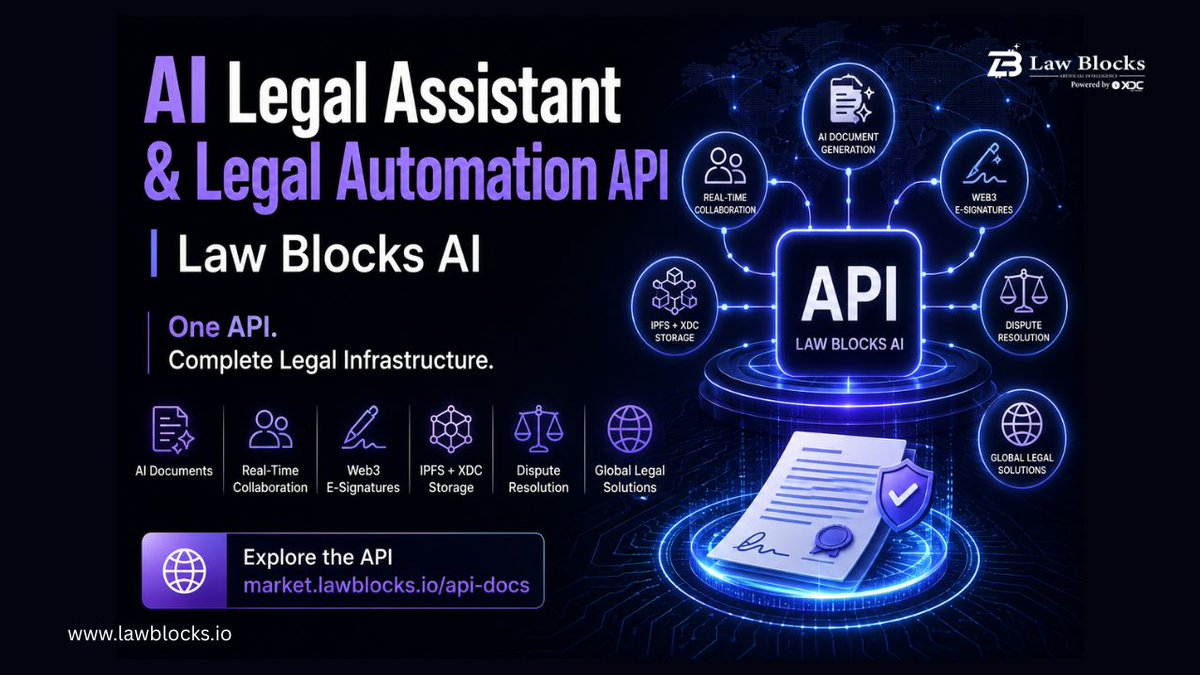 lawblockstoken's tweet photo. Watch the video to explore the future of legal technology.
https://t.co/hB3agf0LdW
#AILegalAssistant #LegalAutomation #LegalTech #LawBlocksAI #LegalAI #AIAPI https://t.co/pNExzNBQbC