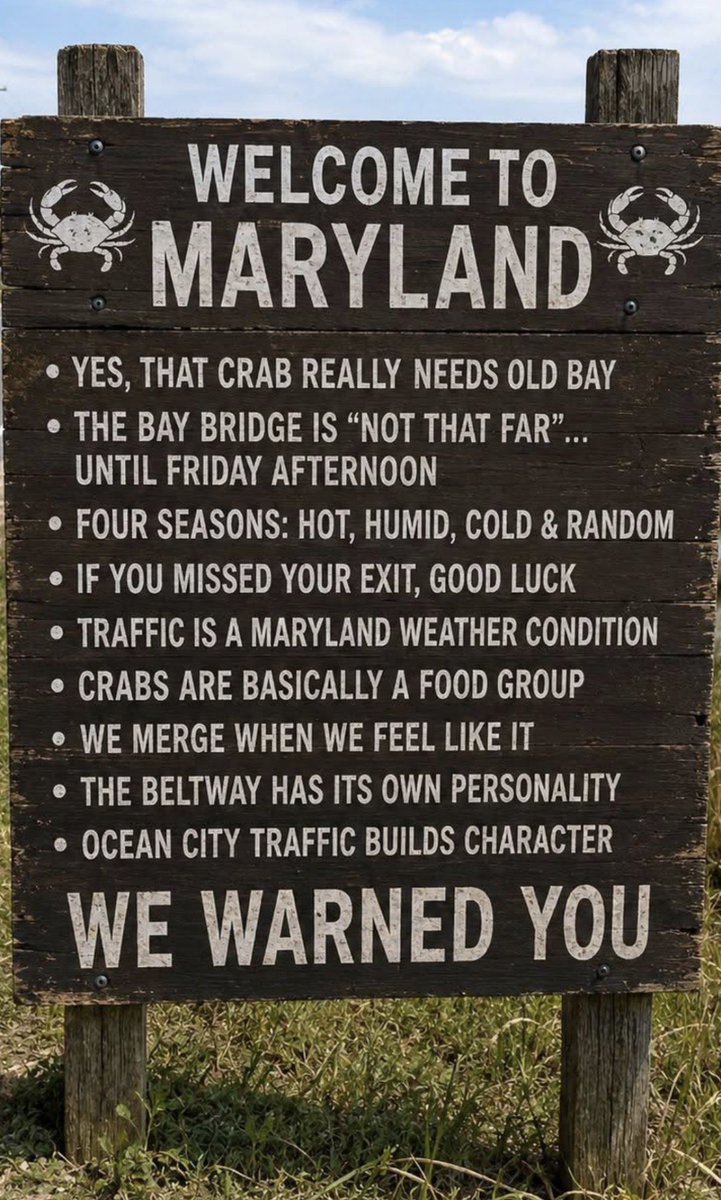 BaltimoreMemes's tweet photo. Welcome to Maryland! https://t.co/hntZYj2XNg