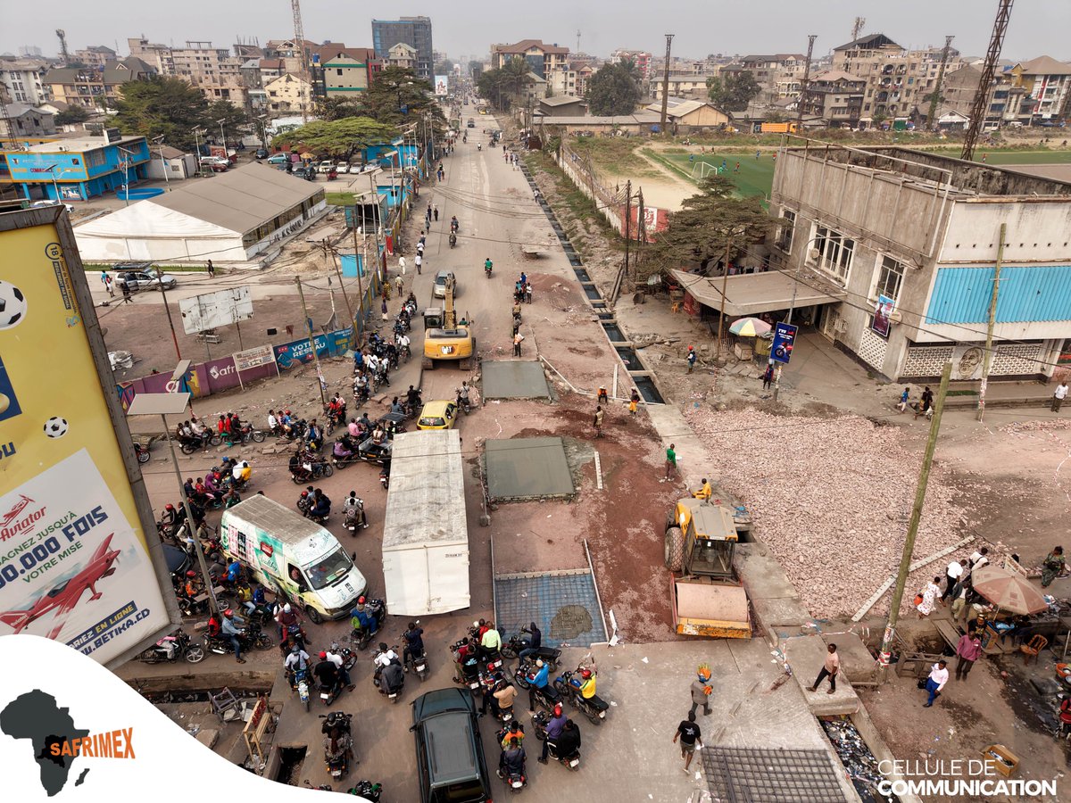 fatshi_PR's tweet photo. KINSHASA: SAFRIMEX FAIT LA JONCTION ENTRE LES AVENUES KABAMBARE ET KASAVUBU
Ce samedi 22 aout 2026 SAFRIMEX a entamé les travaux de jonction entre les avenues Kabambare et Kasavubu dans la commune de Kinshasa. @KayowaM @fatshi13 @Presidence_RDC @acgtcd @TinaSalama2 https://t.co/Jks6UuBUyP
