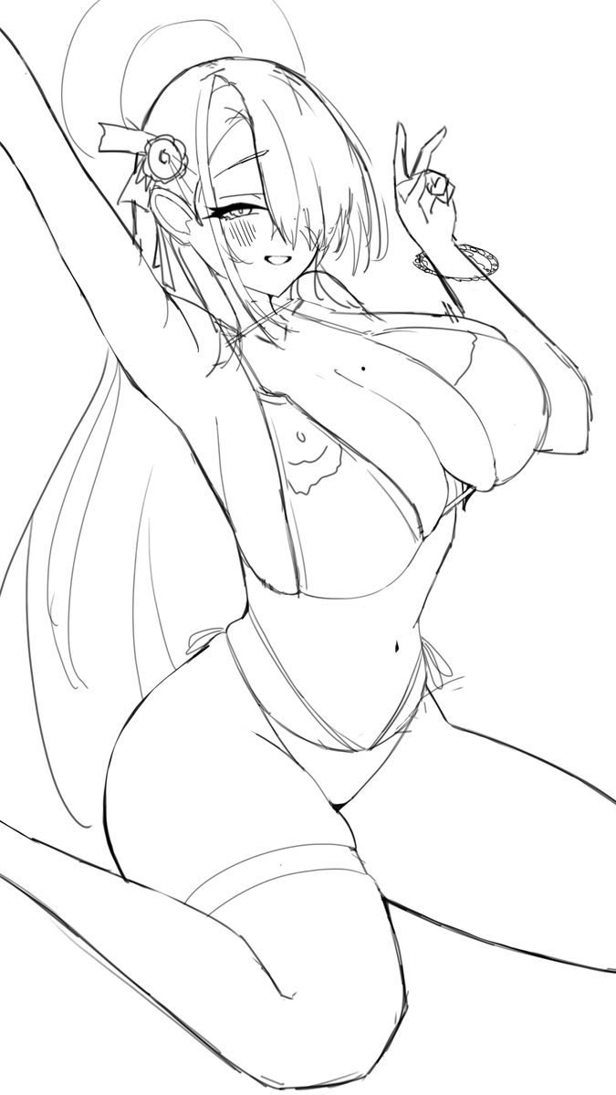 EuronCh's tweet photo. Swimsuit Asuna 
#ブルアカ
#一之瀬アスナ https://t.co/FOYJwqObiW