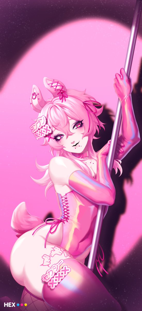 Hexmiel's tweet photo. some commissions i did of a pink bnnuy https://t.co/rwK61Hu1g2