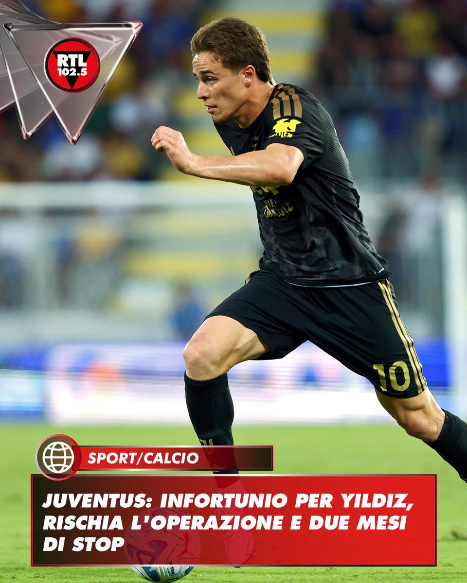 rtl1025's tweet photo. ⚽ Kenan Yildiz si è infortunato nella partita giocata ieri contro il Frosinone. Il dieci della Juventus, al rientro dalla trasferta, ha accusato un problema al piede sinistro e nelle ultime ore é stato avvistato al J Medical per gli accertamenti. Sarebbero in corso valutazioni sull'esito degli esami: non si esclude l’intervento chirurgico. Luciano Spalletti rischia di perdere il suo miglior giocatore per due mesi.

📸 ANSA/FEDERICO PROIETTI