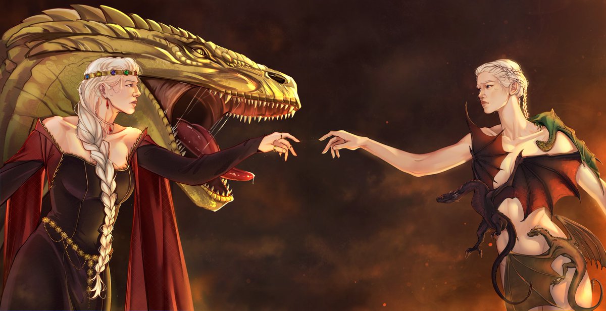 vvave3005's tweet photo. The Dragon Queen &amp; The Mother of Dragons

🎨 cmm by @hela_boo https://t.co/lZ8RFXhKMz