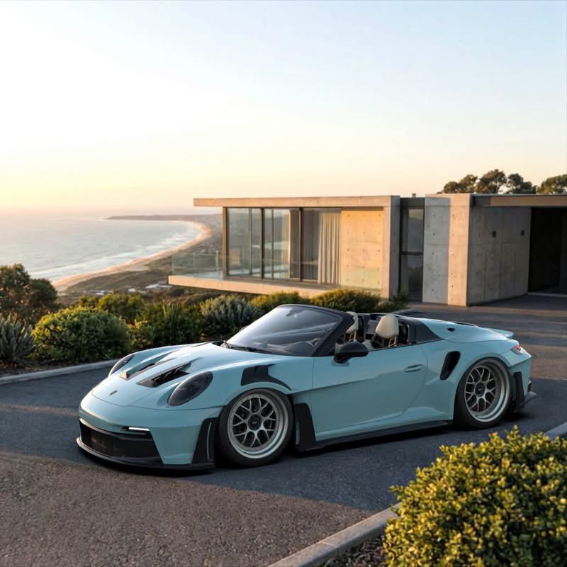 CarCultureCC's tweet photo. Slammed Porsche 911 GT3 RS Speedster 🩵 https://t.co/h0WOG8AfzQ