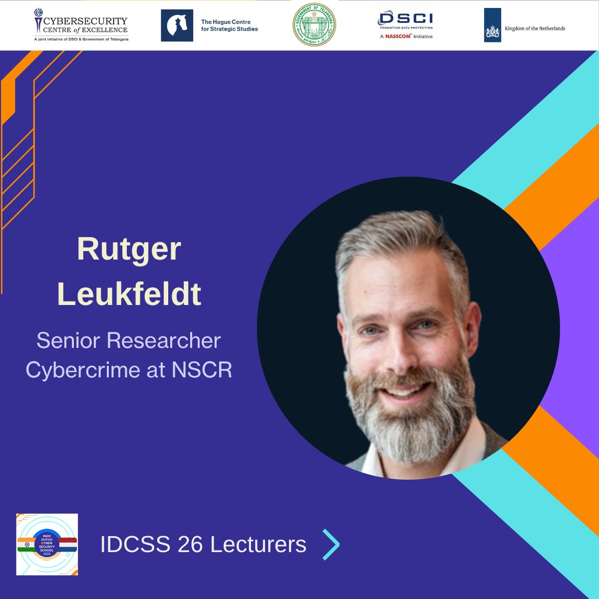 IDCSS26's tweet photo. New exciting #IDCSS26 speaker announcement: Rutger Leukfeldt. 

Rutger is Senior Researcher Cybercrime at @NSCR_Instituut. He will provide a lecture on Cybercriminology: the human factor in cybercrime. 

@hcssnl @ccoe_hyd @DSCI_Connect @NLinIndia https://t.co/HUmFC7bTqM