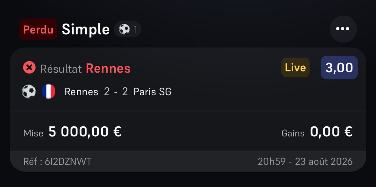 betteurfr's tweet photo. Pareil de mon côté @WinamaxSport ! 🚨

Payé hier puis affiché en pari perdant aujourd'hui avec la garantie 2 buts enlevé sur le pari.

Merci de régulariser 🙏 https://t.co/34DCXA4EnA