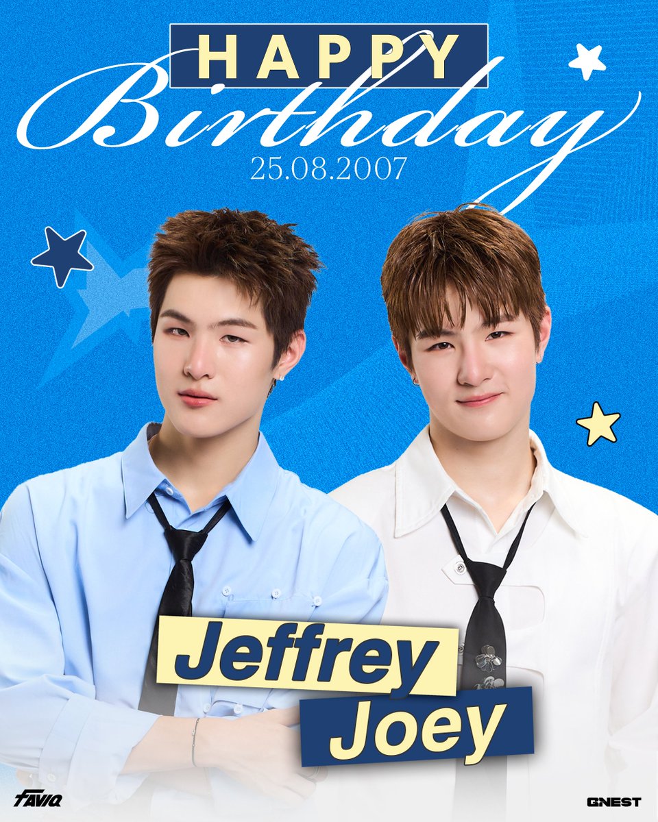 gnest_official's tweet photo. Happy birthday Jeffrey &amp; Joey 🧑🏻‍🤝‍🧑🏻🫶🏻
25.08.2026

@jeffrey_ptpr  @joey_ptpr  

#happyJEFFREYday
#happyJOEYday
#FAVIQ #GNEST https://t.co/Sph0reXf2G