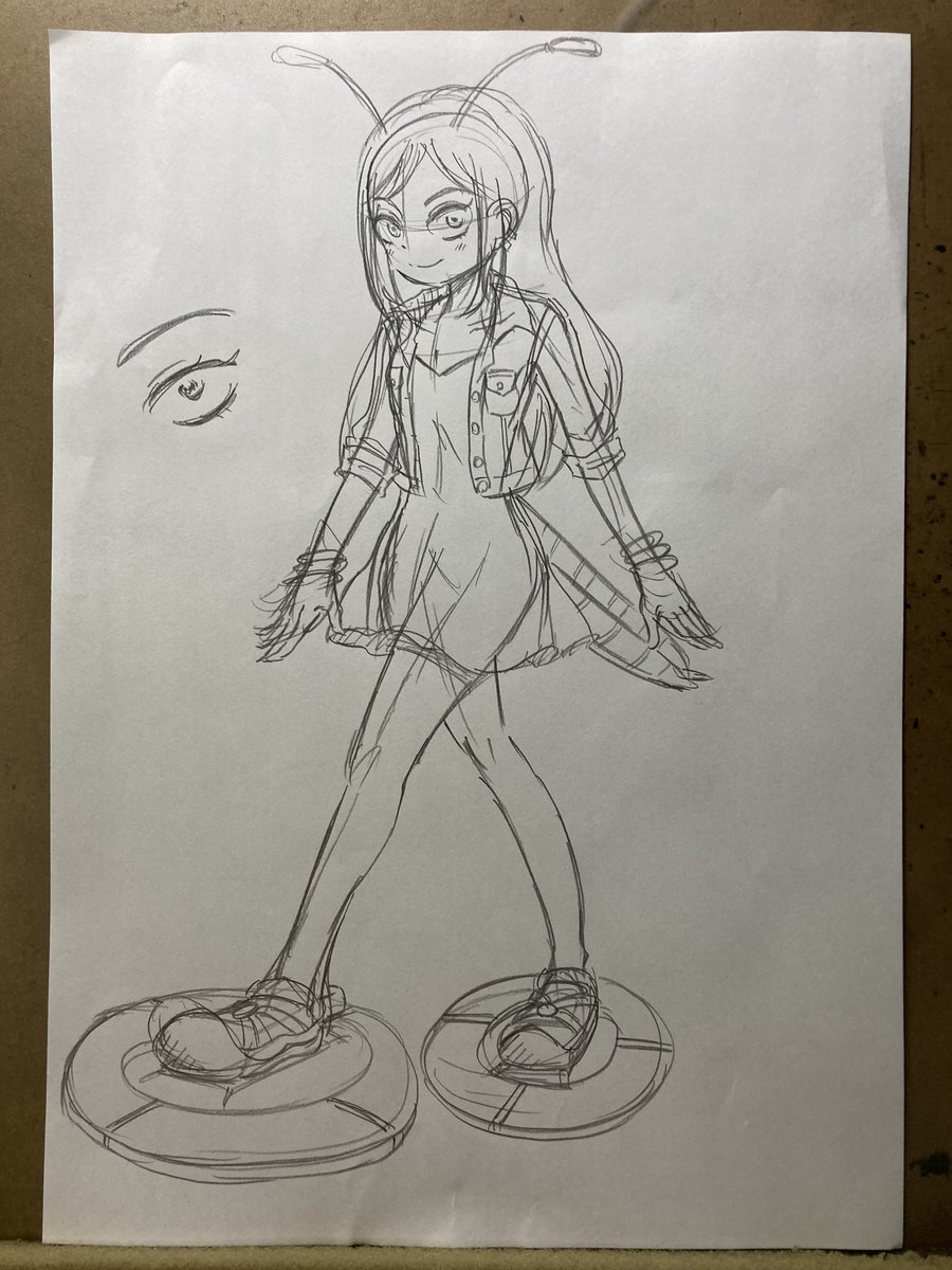 _harappa_'s tweet photo. オリキャラ【飴ノ棒 雨乃】ラフ画
アメンボ族の少女。見た目は華奢だけど、中身は図太い。 https://t.co/HZ1jbezl1b