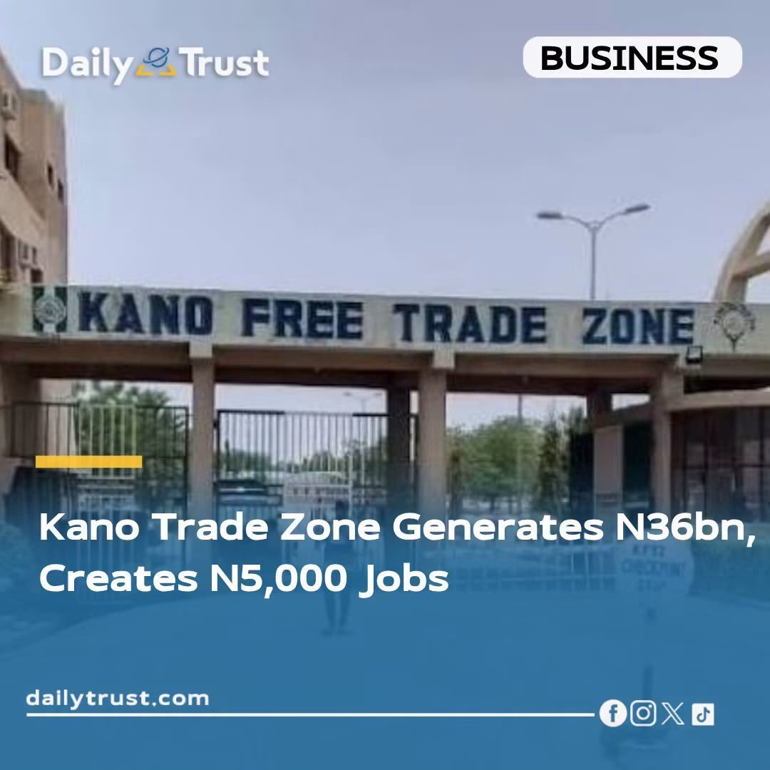 KhadijaLawan555's tweet photo. Between January and August 2026, the Kano Free Trade Zone created an estimated 3,000–5,000 direct jobs and generated more than ₦36 billion in customs revenue.
#Abbaisworking
#Kanofirst https://t.co/U1CbU99Acl