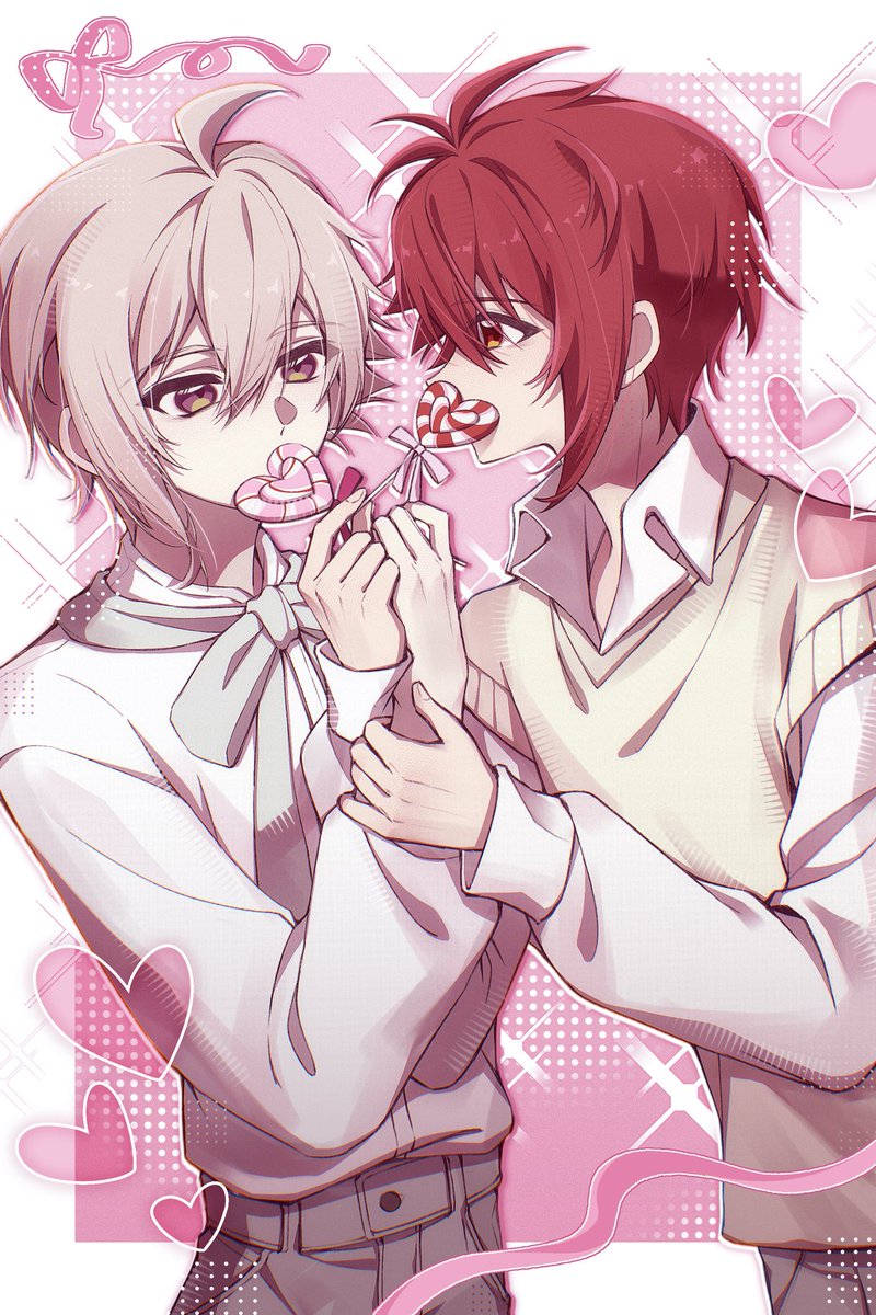 DMuxer9's tweet photo. 糖果也可以像交杯酒一样吃吧🥰🍬 
#天陸 #IDOLiSH7 #九条天 #七瀬陸 https://t.co/cQrj3c4Sc8