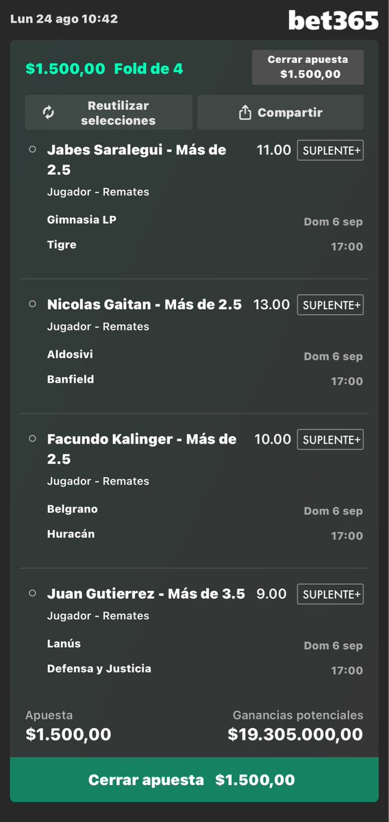 Elreydls's tweet photo. 4 jugadores ,13 remates:una misión😍

Apuesta modo yankee :
✅2 verdes : recuperamos la inversión 
✅3 verdes : me voy de gira 
✅4 verdes : Honda tornado 250

Pd: jabes te odio pero a esa cuota te tengo que entrar https://t.co/vFxnwcPrkj
