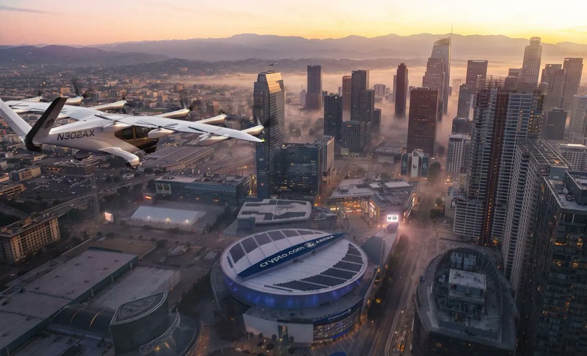 Forbes's tweet photo. Electric Copters Will Fly Out Of Downtown L.A. Ahead Of 2028 Olympics https://t.co/BoKWhZE97H (Photo: Archer Aviation) https://t.co/X6TzUDfUMG