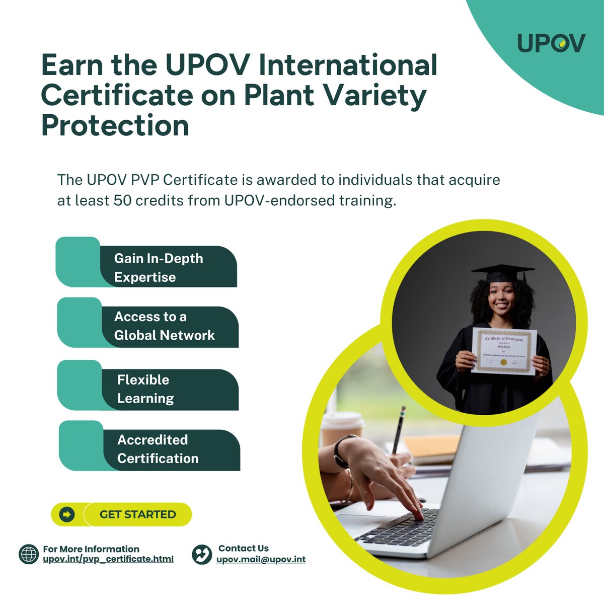 UPOVint's tweet photo. The UPOV Distance Learning Courses are still open for enrollments! (registrations close on Sept 7)

🔗 Learn more and register here: https://t.co/YQof26Sseh

#Education #Training #NewPlantVarieties #Agriculture https://t.co/BE8t7dAdDD