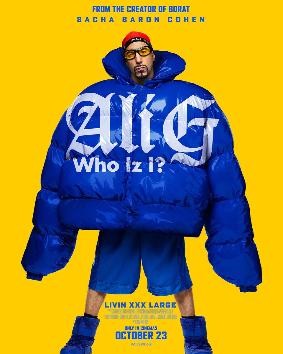 SonyPicturesIE's tweet photo. Ali G has an XXX large announcement. Trailer out tomorrow. #AliGWhoIzI https://t.co/kfLzvXrsTE