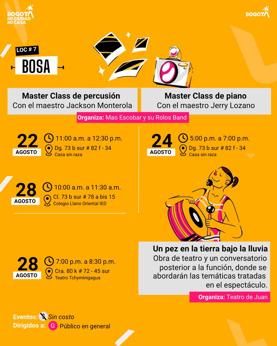 AlcaldiadeBosa's tweet photo. ¡El programa Más Cultura Local llega con Arte en Movimiento! 🎭🎶

Disfruta de obras de teatro, clases de música y laboratorios creativos en Bosa.

📅 Entrada libre. ¡Conoce la programación y agéndate! #MásCulturaLocal https://t.co/BAdbNGlrTn