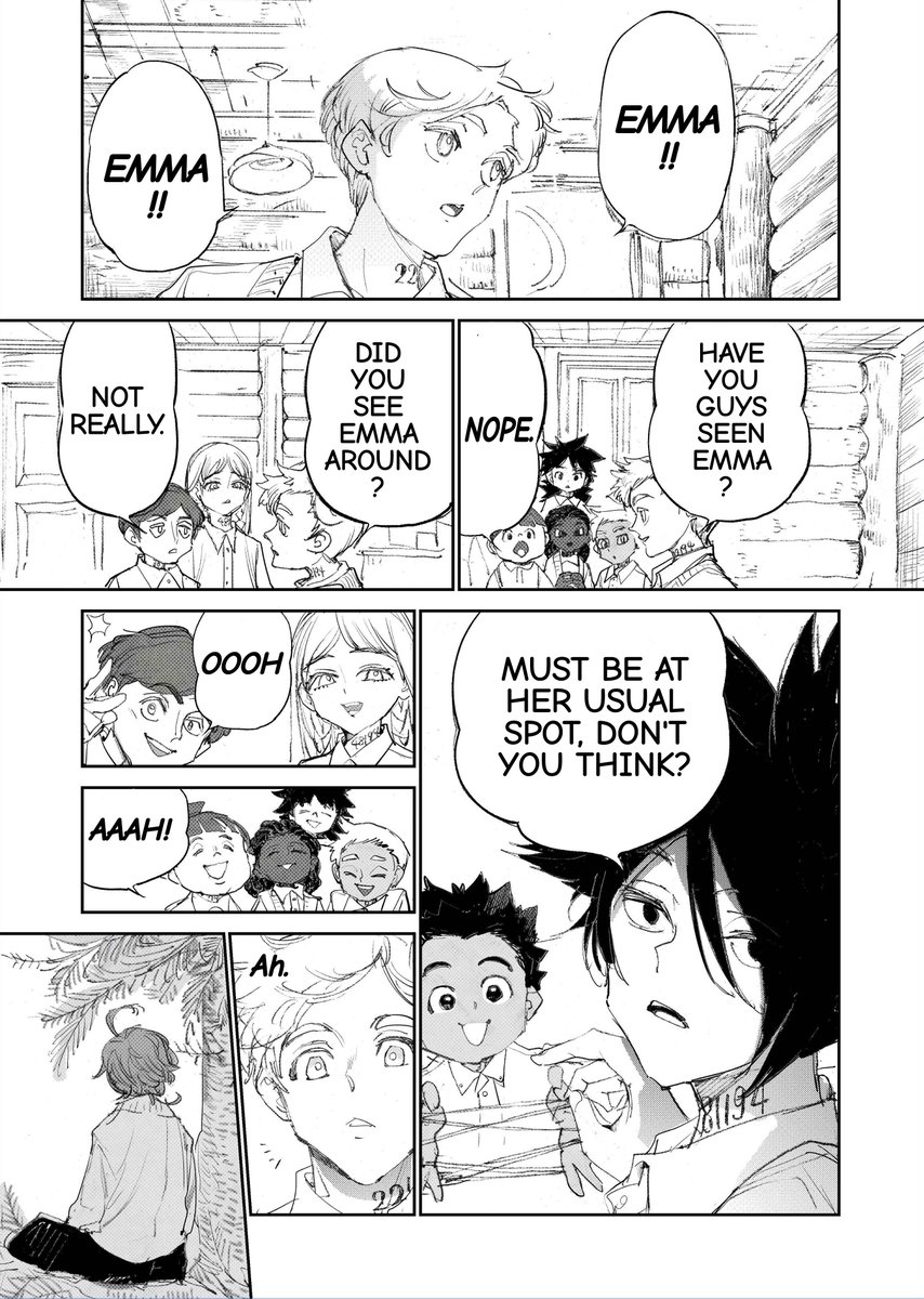 TPNManga's tweet photo. Two bonus pages connecting to the new One Shot have been released 🦉 

Check out The Promised Neverland One Shot "Unyielding Blade"!

MangaPlus:
https://t.co/9GlGxqIWnl

Viz:
https://t.co/iWRe4K9UnC https://t.co/morUxW8B2b