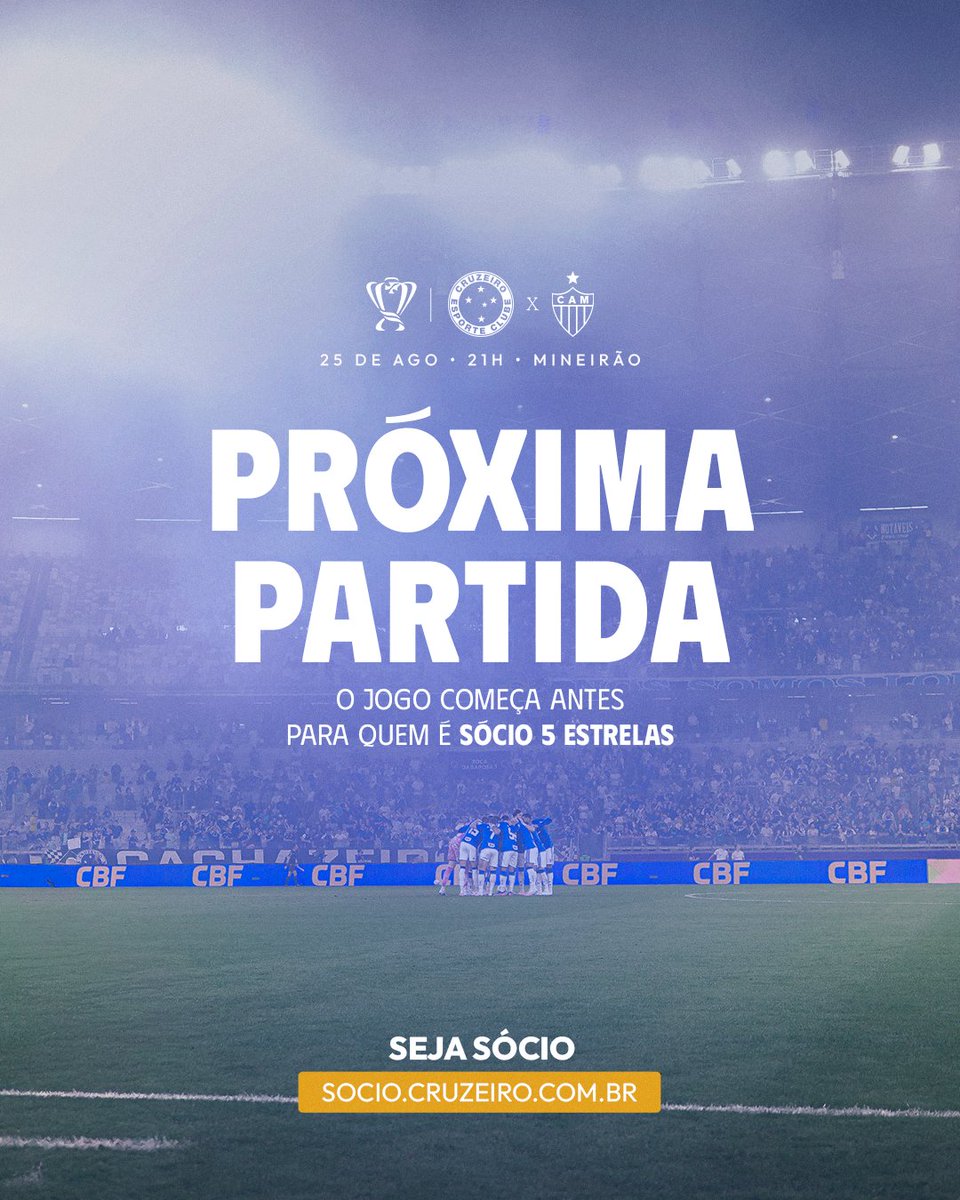 socio5estrelas's tweet photo. 🏆 O próximo confronto já está marcado!

Cruzeiro x Atlético-MG se enfrentam no Mineirão, nesta terça-feira (25), às 21h, pelo jogo de ida das quartas de final da Copa do Brasil! https://t.co/2K8jkw9ZlL
