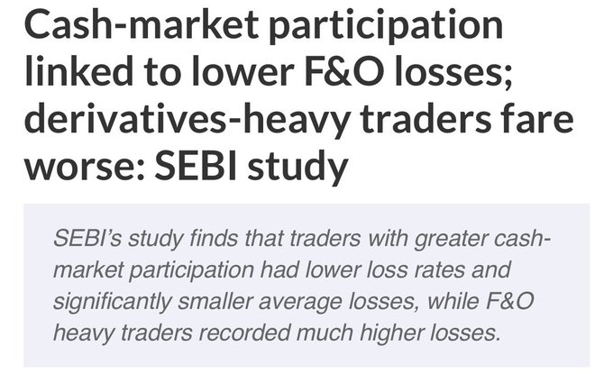 shayanny_k's tweet photo. As per SEBI report, traders who doing trading in cash market have less losses than F&amp;O traders.

Cash trading is the best because you don’t have to close positions at 3.15 pm each day. https://t.co/xzqzhkjRj3