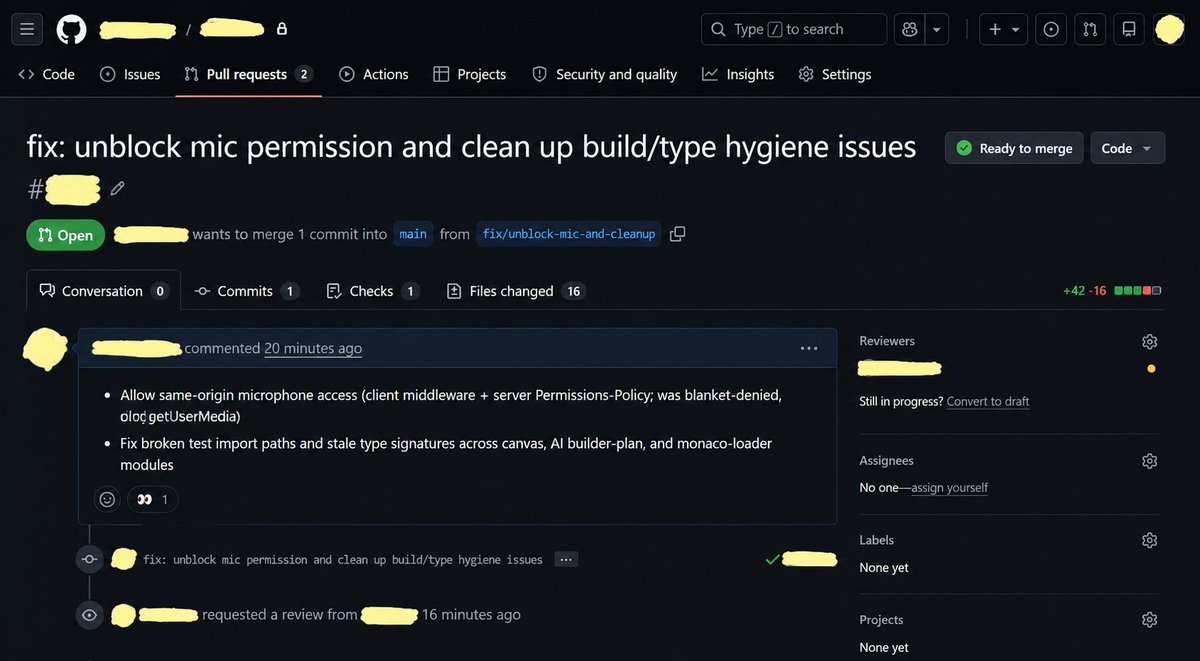 lamSoubhik's tweet photo. A small milestone, but a big feeling. 
Today I opened my first PR.

I still remember when Git, branches, PRs, and real codebases felt confusing.

Now I’m here, contributing to a real project and learning through the process.
Not the finish line. Just proof that I’m moving forward https://t.co/zYbxK9wbaY