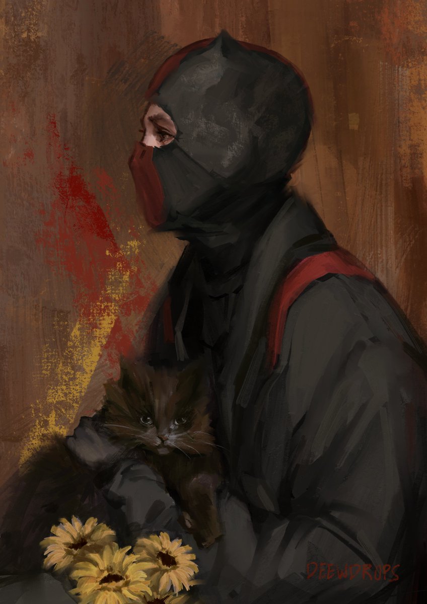 deewdrops_art's tweet photo. Clancy with Cat 
(inspired by Norah Neilson Gray's painting 'Young Woman with Cat')
#cliqueart https://t.co/wrnvWV4tnM
