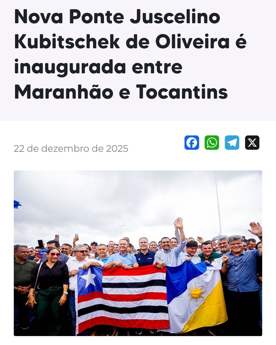 matheuscarfc's tweet photo. Brandão diz que a ponte do Estreito dos Mosquitos em São Luís "não é responsabilidade dele". Mas ele, como governador, responde por toda obra feita no Maranhão, seja estadual ou federal. 

Ele tem acesso direto ao presidente e ao Ministério dos Transportes pra cobrar a reforma da ponte. A ponte JK BR-226 que é uma obra federal, que desmoronou, foi reconstruída do zero, e lá estava ele na inauguração pra tirar foto. 

A lógica é clara: ponte desmoronou? "O problema não é meu, não." Ponte nova entregue? "Ah, esse aí fui eu, bora tirar foto!" 📸