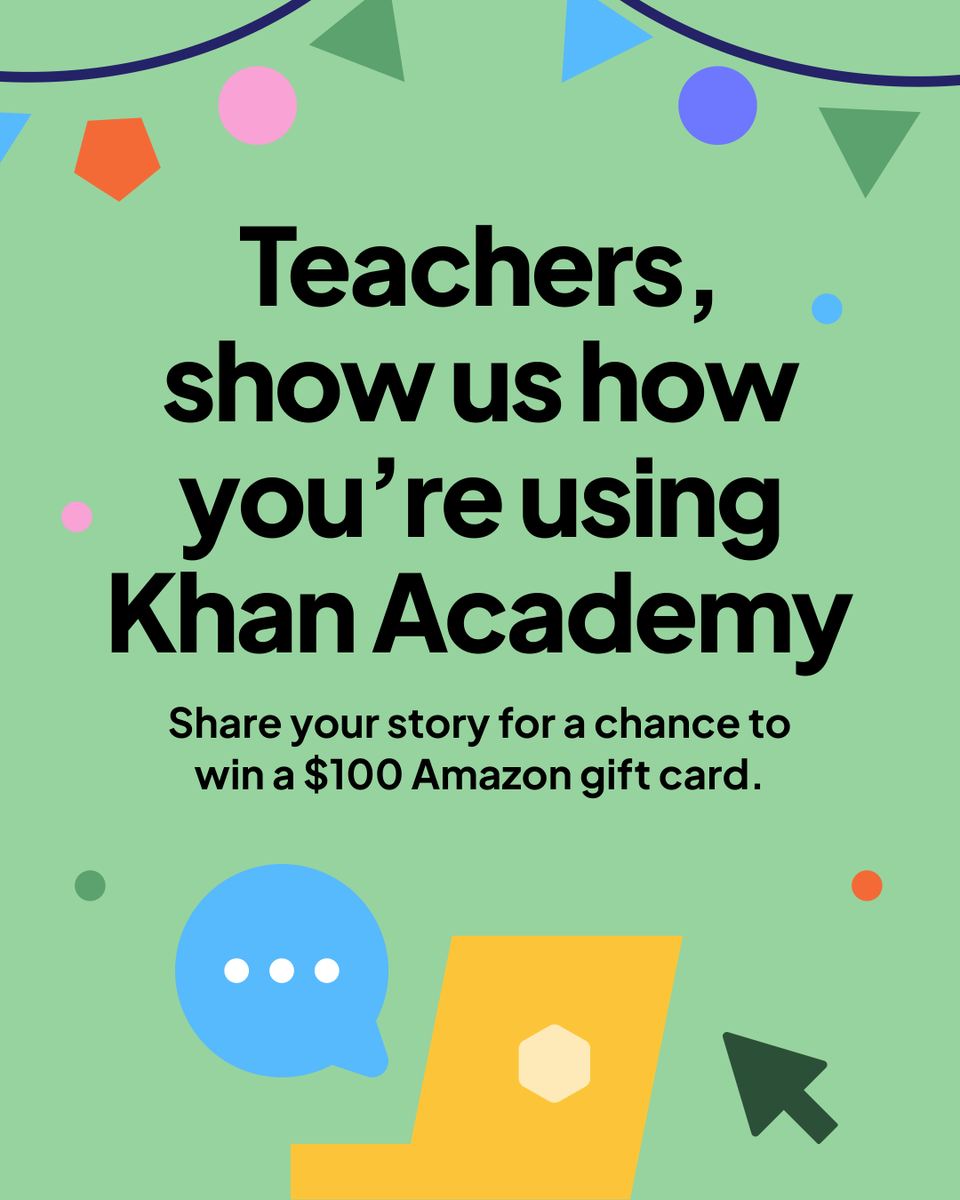 khanacademy's tweet photo. 🎉 40 educators. 40 $100 https://t.co/5NqHnZu54s Gift Cards.

Share your honest Khan Academy story by September 18 for a chance to win.

Enter: https://t.co/zrBrkws6yL
Official Rules: https://t.co/XlNepdEgD5 https://t.co/GklsnomDgH
