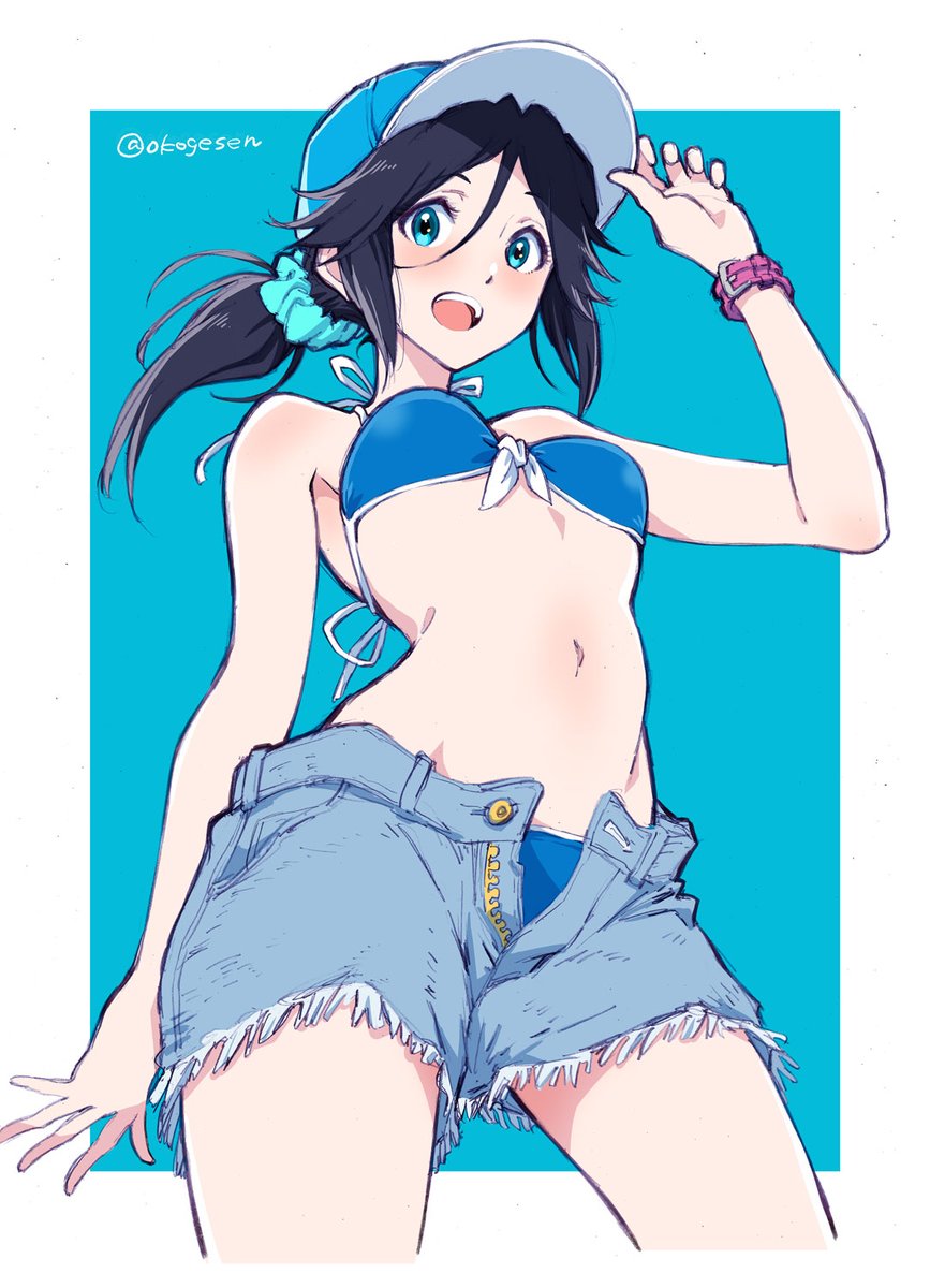 okogesen's tweet photo. 水着の希美。まだまだ暑い～ https://t.co/WvJyudwGEo
