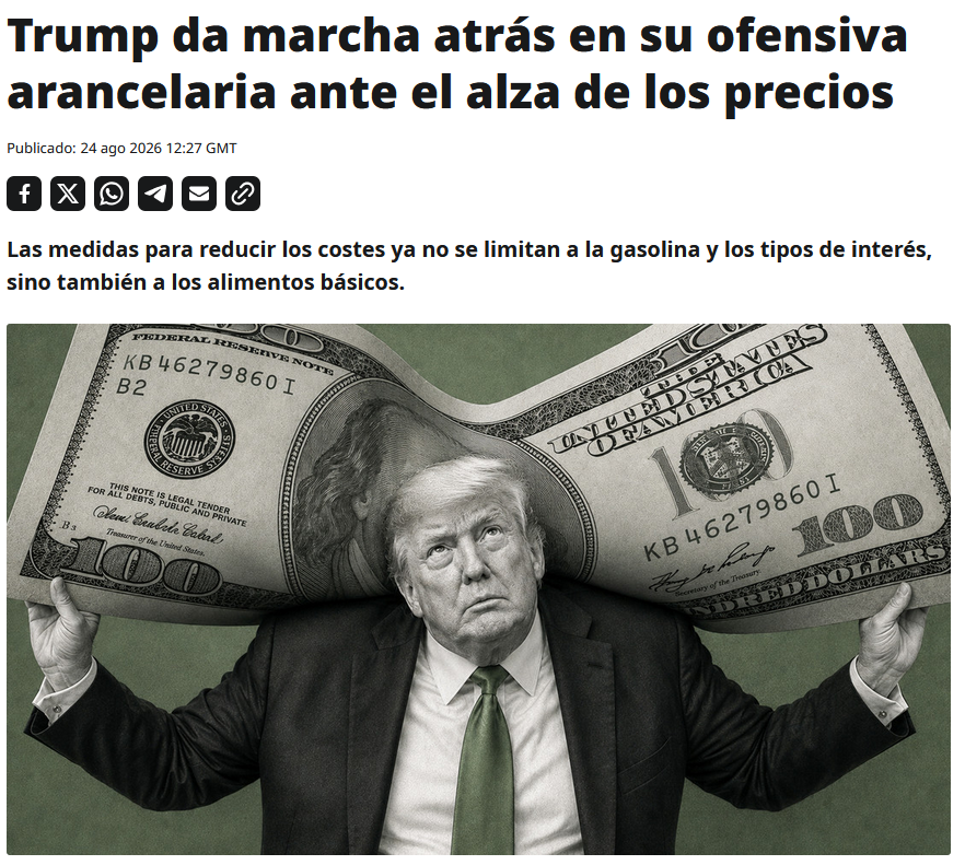 erreteespanol's tweet photo. 🇺🇸 Donald Trump interviene cada vez más en los mercados en un intento por  contener el descontento público provocado por los elevados precios al  consumidor, reporto el sábado pasado Axios. https://t.co/vjenqP2Mtz