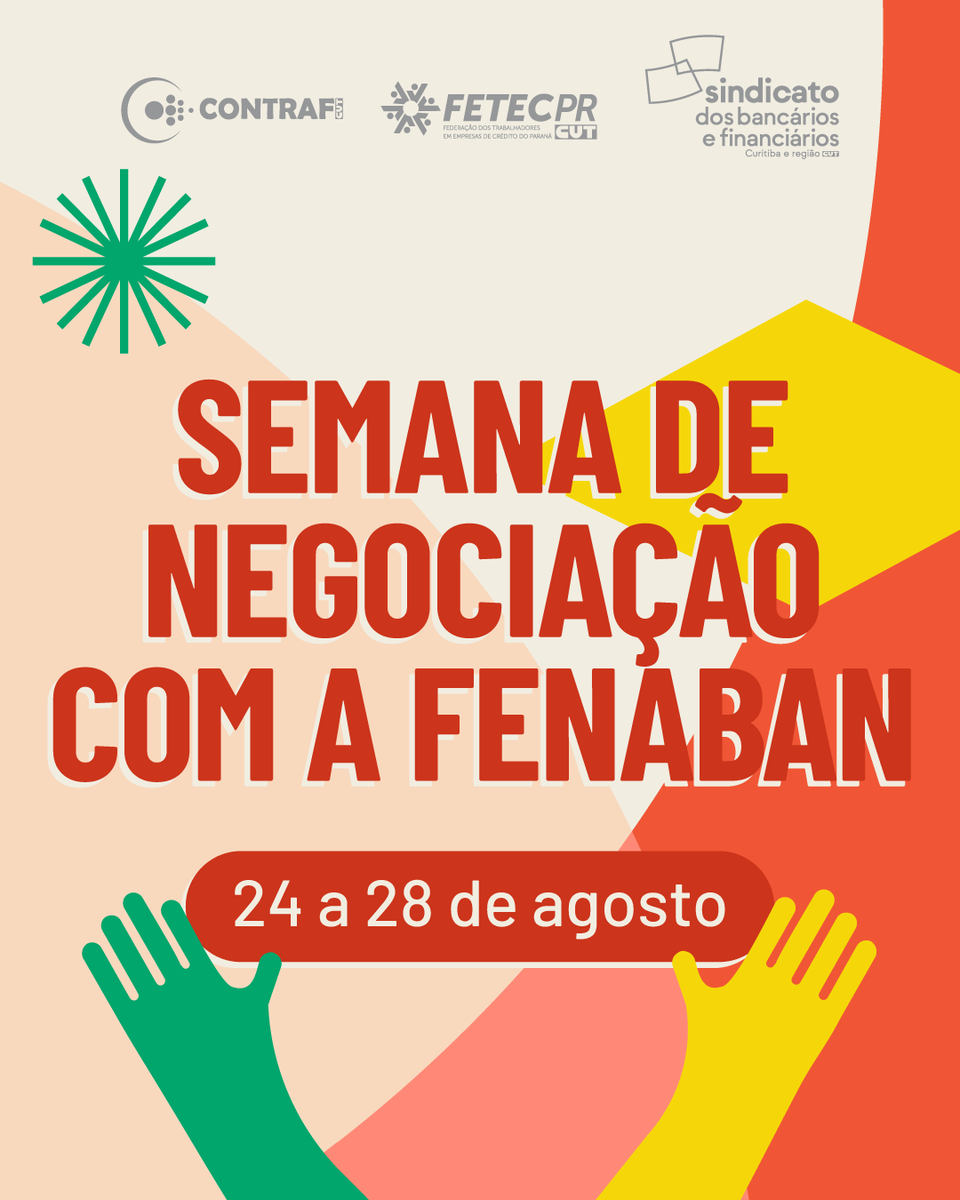 bancariosctba's tweet photo. Semana de negociação! 🎯

Nesta segunda (24), o Comando Nacional dos Bancários volta a se reunir com a Fenaban, para prosseguir às negociações da Campanha Nacional da categoria por aumento real e melhores condições de trabalho.

Veja todas as informações: https://t.co/uRP71E4xOu https://t.co/n7nI2WpBJ1
