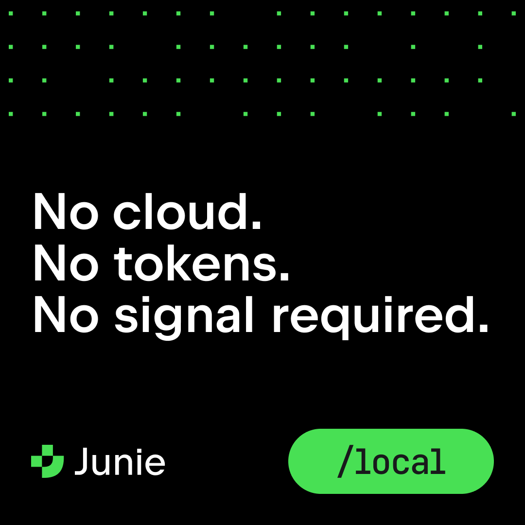 jetbrains's tweet photo. Junie can now run entirely on your machine, and it’s completely free to use.

One command: /local. We picked and optimized the whole stack around the model: agent harness, model parameters, and inference engine. No tokens, no quota, no code ever leaving your machine. https://t.co/QlQzQ3aK5D