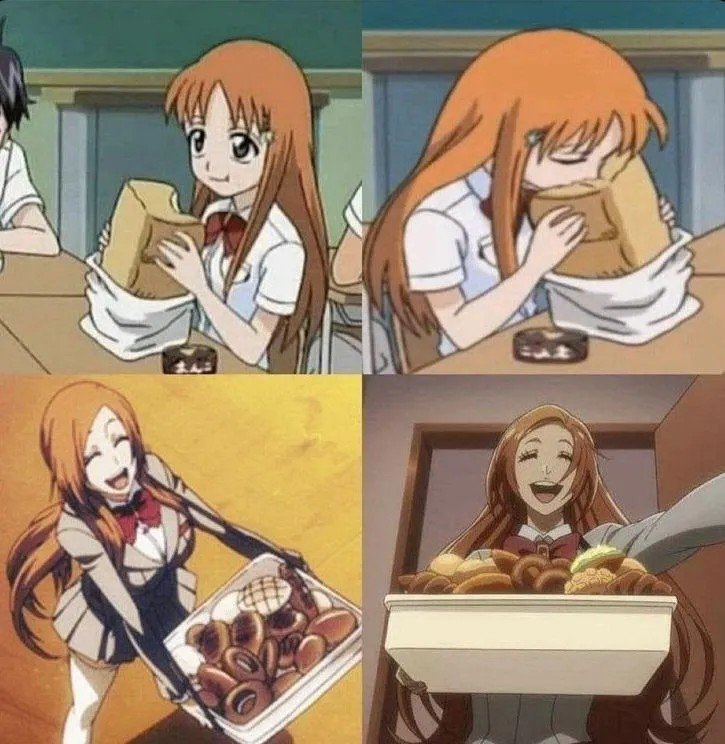 Alteleia's tweet photo. Capitulon el de Bleach, Orihime la diosa del pan MVP. https://t.co/mECsE3w3l2