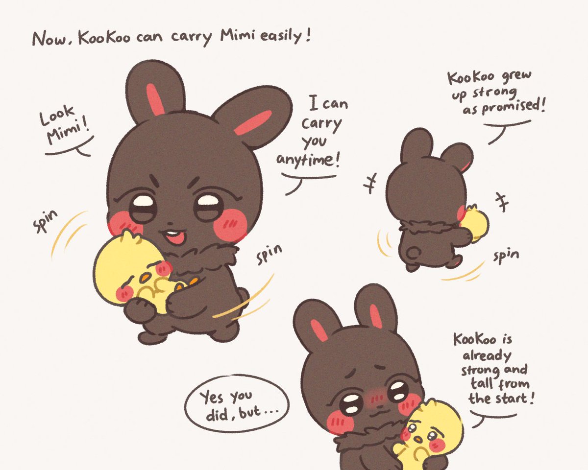 mimiwuvyou's tweet photo. KooKoo loves to carry Mimi! 🐰🐥💜 https://t.co/LHVqFdGuTC