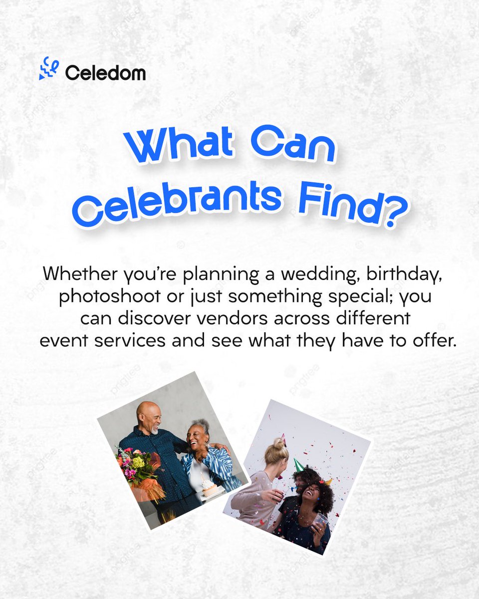 CeledomApp's tweet photo. Planning an event? Skip the endless searching and back-and-forth. Find vendors, explore their work, and connect with the right people, all in one place.

Sign up and get to connecting!

Download Celedom now! Link in bio.

#celedomapp #celebration #vendors #celebrants https://t.co/QaBwInKihA