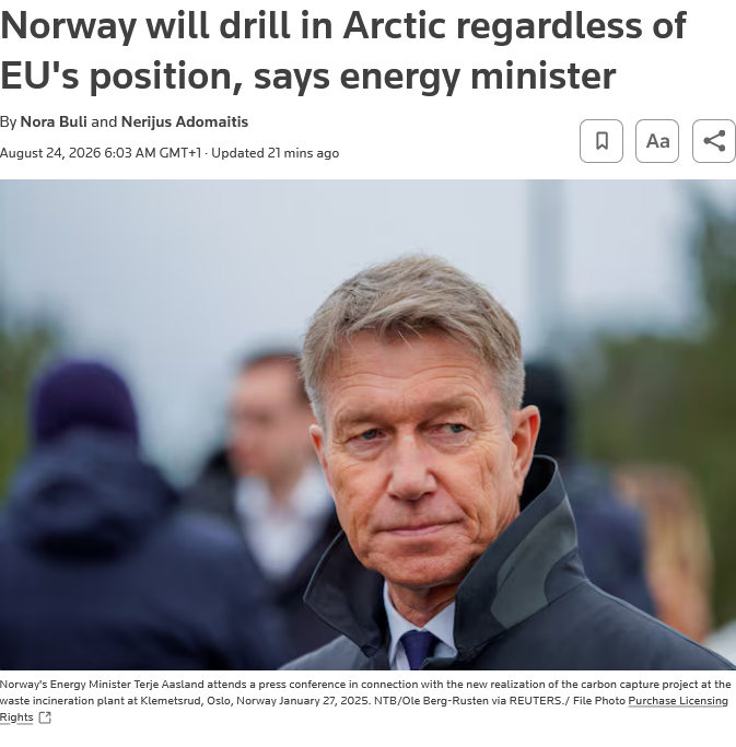 latimeralder's tweet photo. Norway sticks up 2 fingers to the EU on energy policy.

It will carry on new drilling no matter what EU says

Double Bravo to Norway!

https://t.co/oAethnLykM https://t.co/68VDPg9oIN