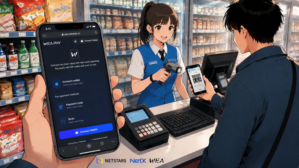 WEAJapan's tweet photo. ✨The future of stablecoin payments isn’t more options, it’s infrastructure that absorbs the complexity so the experience stays simple.

For stablecoins to scale, the real challenge is connecting on-chain assets to the payment systems businesses already use. Consumers should be able to pay with $USDC, $USDT, or $JPYC from any wallet on #Solana, #Morph, or #Polygon. Merchants should still price, reconcile, and settle in yen through their existing POS, without ever touching the token.

🌈That’s exactly what #Netstars validated in its 「Stablecoin Pay」 pilot at #Lawson.

One payment flow. Multiple stablecoins. Multiple chains.

🔥Wallets, tokens, and networks changed. The retailer’s systems and operations did not！

This only works when payment infrastructure sits between the chains and the merchant, converting every on-chain transaction into a familiar payment.

🚀Powered by #NetX, #WEA is building that layer—bridging multi-chain digital assets with real-world commerce so stablecoins can move beyond experiments into everyday use.

#Stablecoin #Payments #Web3 #Japan #StablecoinPay #RWA #StarpayX #SOL