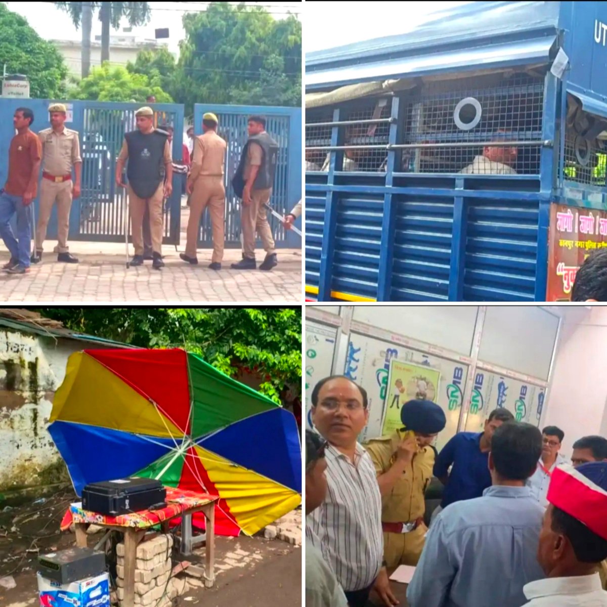 MukAn_X's tweet photo. कानपुर RTO के ऊपर पुलिस ने ड्रोन उड़ा दिया, नीचे भगदड़ मच गई और दलाल अपनी दुकानें छोड़कर भागते नजर आए।

आज दोपहर क्राइम ब्रांच की टीम भारी पुलिस फोर्स लेकर अचानक RTO दफ्तर पहुंची,

दोनों गेट बंद करा दिए और 42 के आसपास दलालों को पकड़कर ट्रकों में भर ले गई।

इसी दौरान कैश काउंटर पर एक लाख रुपये मिले जिसका हिसाब कोई कर्मचारी नहीं दे पाया,

और

एक वरिष्ठ लिपिक पंद्रह हजार रुपये की कमी पर माफी मांगता रहा।

यह छापेमारी उस खबर के बाद हुई जिसमें बताया गया था कि हैवी व्हीकल लाइसेंस का नवीनीकरण आरटीओ में नौ दिन से बंद है,

पर बाहर के अवैध काउंटरों पर दो ढाई हजार रुपये लेकर यही काम दस मिनट में हो रहा था।