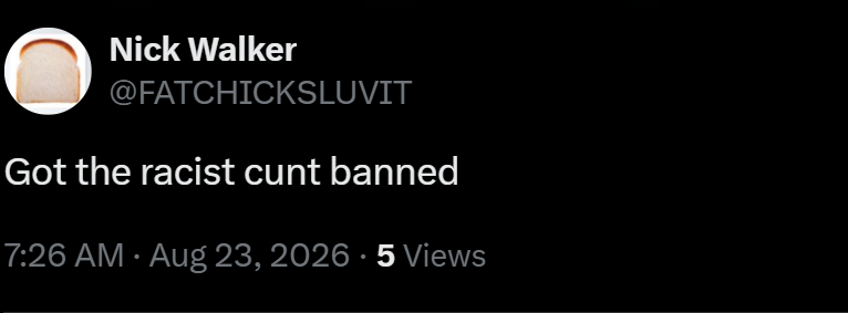 KKrusaderX's tweet photo. Someone flagged my name, url tag, profile pic and banner as offensive. Someone is a fag cucked by jews https://t.co/ZnOtgBPzMI