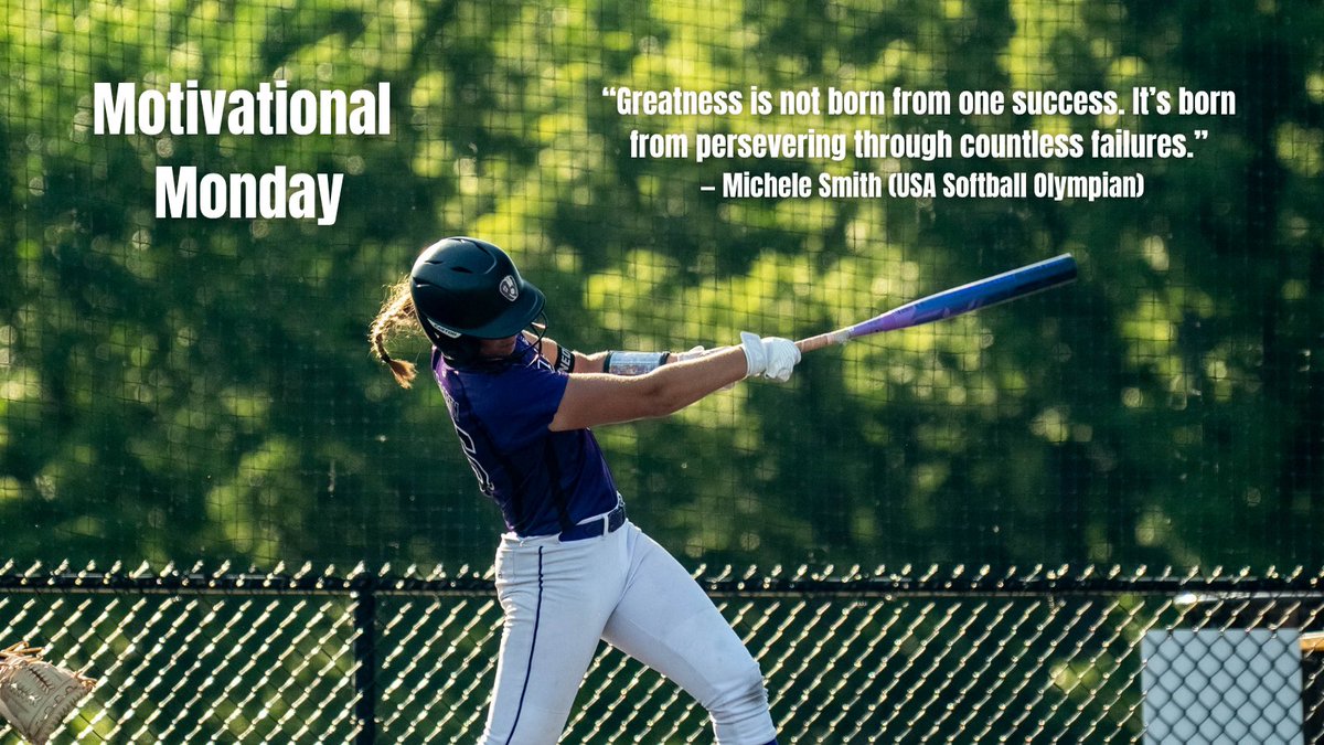 TGETalent's tweet photo. Motivational Monday 💪

“Greatness is not born from one success. It’s born from persevering through countless failures.”
— Michele Smith

Elite fastpitch is built here.🥎  #TopGunEvents #MotivationalMonday https://t.co/nIiPqy8wnL