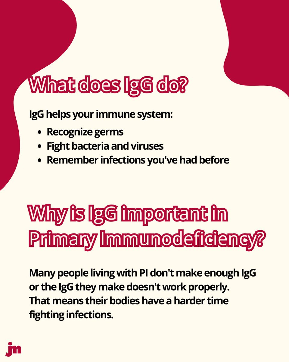 Info4PI's tweet photo. What is #IgG? It's the most common type of antibody found in your blood and helps people living with PI as they don't make enough IgG or the IgG they make doesn't work properly. Every plasma donation has the potential to help patients who rely on IgG replacement therapy. https://t.co/eE6cVPHD1i