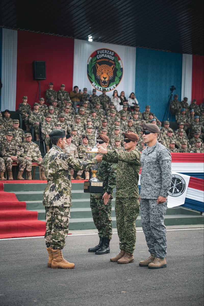 SOCSOUTH's tweet photo. FUERZAS COMANDO 2026 IS UNDERWAY 
🇦🇷 🇧🇿 🇧🇴 🇧🇷 🇨🇴 🇨🇷 🇩🇴 🇪🇨 🇸🇻 🇬🇹 🇭🇳 🇯🇲 🇲🇽 🇵🇦 🇵🇾 🇵🇪 🇺🇸

Seventeen special operations teams from Central and South America and the Caribbean officially kicked off Fuerzas Comando 2026 during an opening ceremony in Asunción, Paraguay, Aug. 24.

Teams will compete throughout the week in events designed to test individual and collective special operations skills:

Monday, Aug. 24
• Opening ceremony
• Physical fitness test

Tuesday, Aug. 25
• Pistol/rifle stress course
• Precision fire/observation
• Combined sniper/assaulter event
• 7.5-mile ruck

Wednesday, Aug. 26
• Pistol/rifle stress course
• Precision fire/observation
• Team close-quarters battle shoot house assessment

Thursday, Aug. 27
• Two-mile team challenge course
• Senior Leader Seminar range event

Friday, Aug. 28
• Closing ceremony
• Group photo

Now in its 20th iteration, Fuerzas Comando brings together partner nations through friendly competition while strengthening interoperability, military-to-military relationships and regional cooperation.

Follow @SOCSOUTH and @FFMM_PY throughout the week for competition highlights and standings.

#FuerzasComando2026