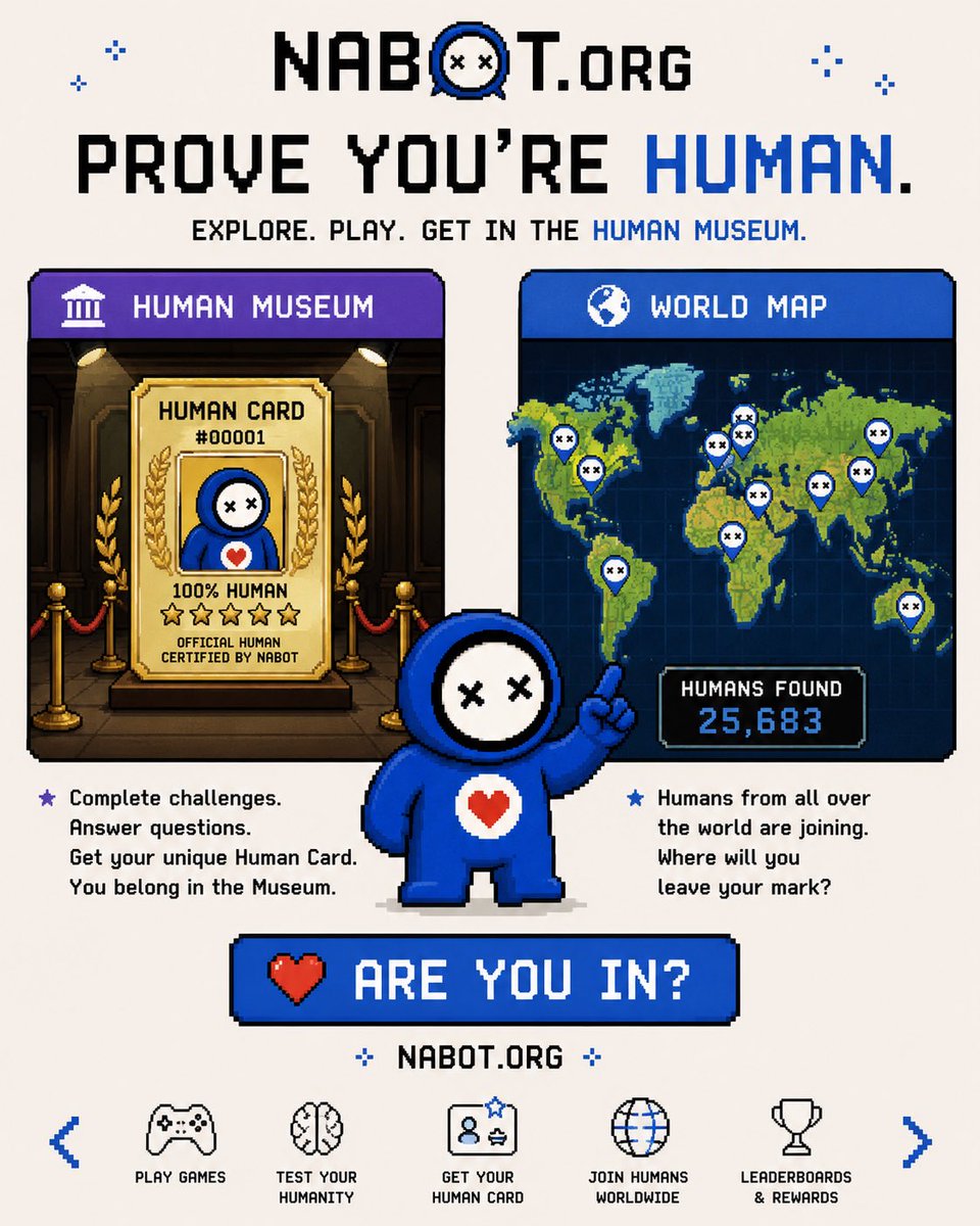 NABOTSOL's tweet photo. Visit https://t.co/3fDe6XGeIw and check out the Human Museum.

Help Nabot to grow the number of humans around the Globe 🌎 https://t.co/cXBABy4CXa