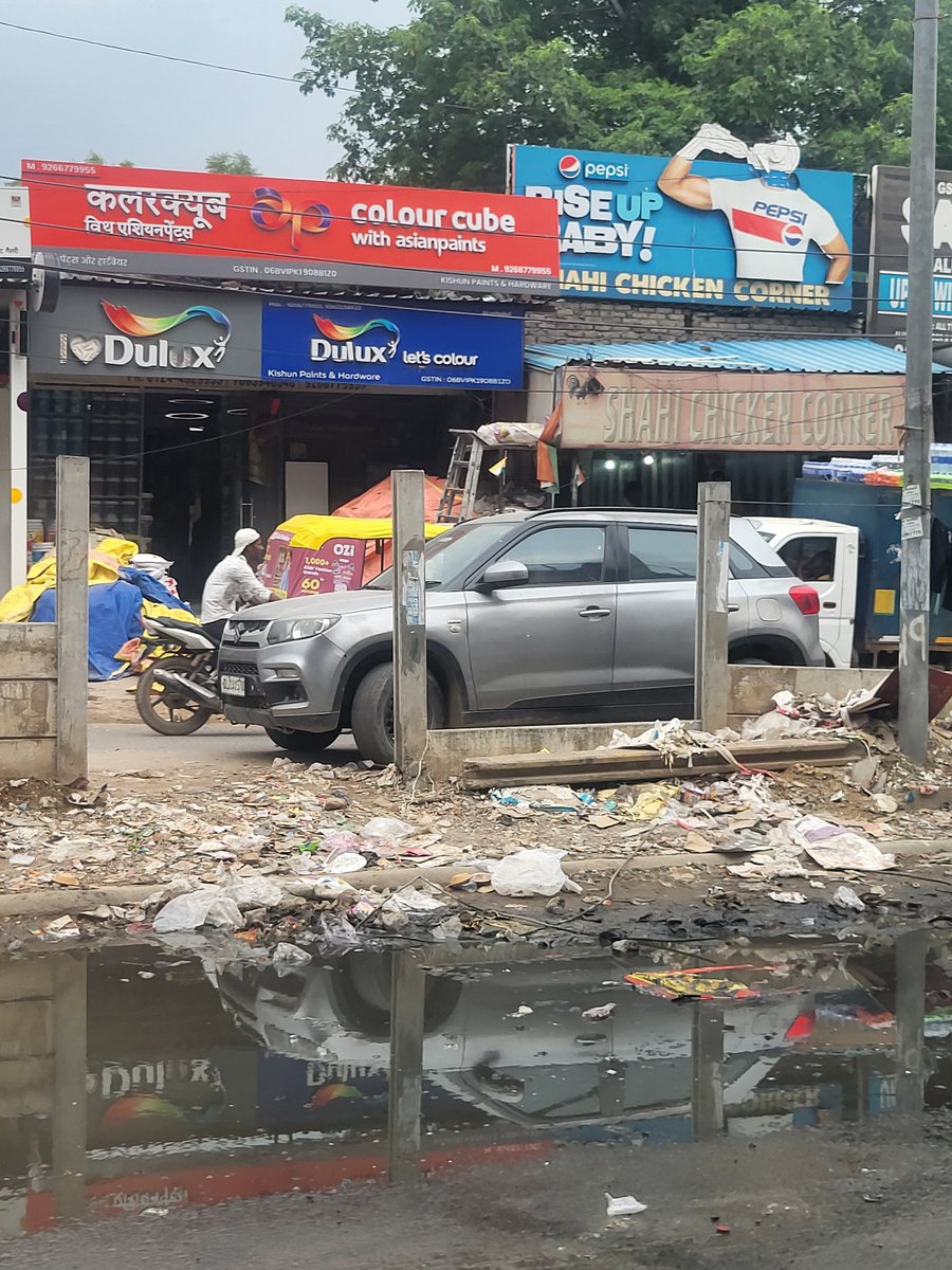 mathildera11223's tweet photo. @ANI The MG road entry of #gurugram this morning till sikanderpur. Not a single cleaning services have cleaned the road sides of this area since more than 2 years despite many complains from residents and NGO. @mcg plays deaf since years about this area. https://t.co/euKoQ3drS3