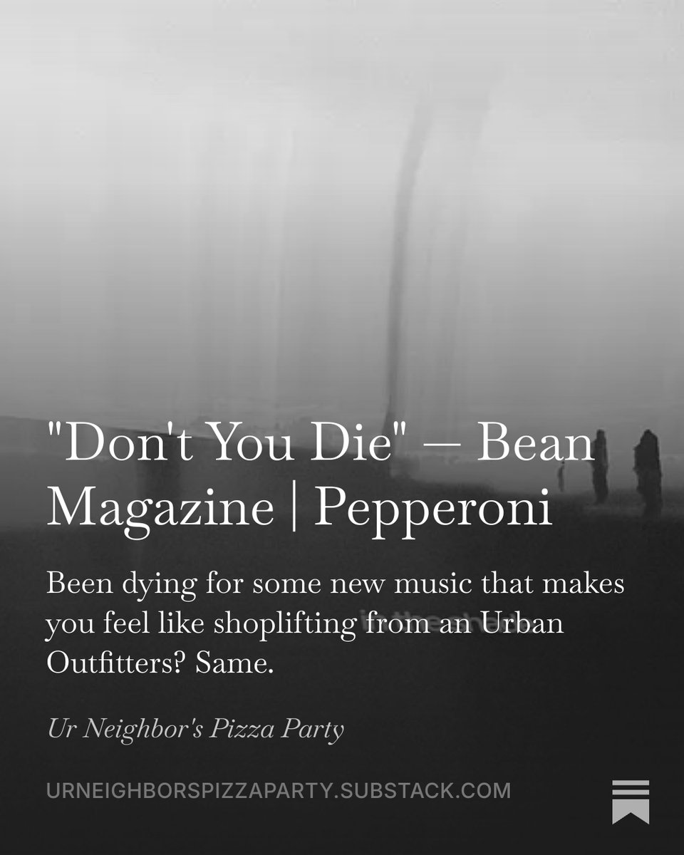 urpizzaparty's tweet photo. "Don't You Die" — Bean Magazine | Pepperoni 🍕https://t.co/eoas0qe9ul https://t.co/dzZHAnJdgU