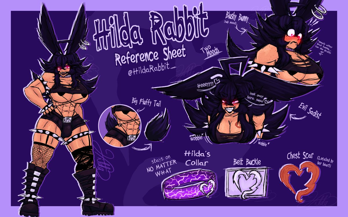 HildaRabbit_'s tweet photo. Heya sugar~ name is Hilda Rabbit 🖤

Im an Amazonian Alternative Bunny Lewdtuber with alot of goods im packin~ 😉

I mostly like to game and draw, but i have a crippling addiction to plastic crack- (warhammer 40k)

This Beefcake before you is nothing short of a Flirtatious 
wild card, with alot of evil intentions, so approach with great caution 🖤⚠️

dont be a stranger sugar, my space is welcome to all 🖤
only restriction is-

 DONT INTERACT WITH ME IF YOU ARENT OF AGE!! 18+ ONLY THIS BUNNY IS EXTREMELY ADULT CODED!!!!!🔞🔞🔞🔞

other than that, i hope you all enjoy me 🖤

#HildaRabbit #ENVTubers
