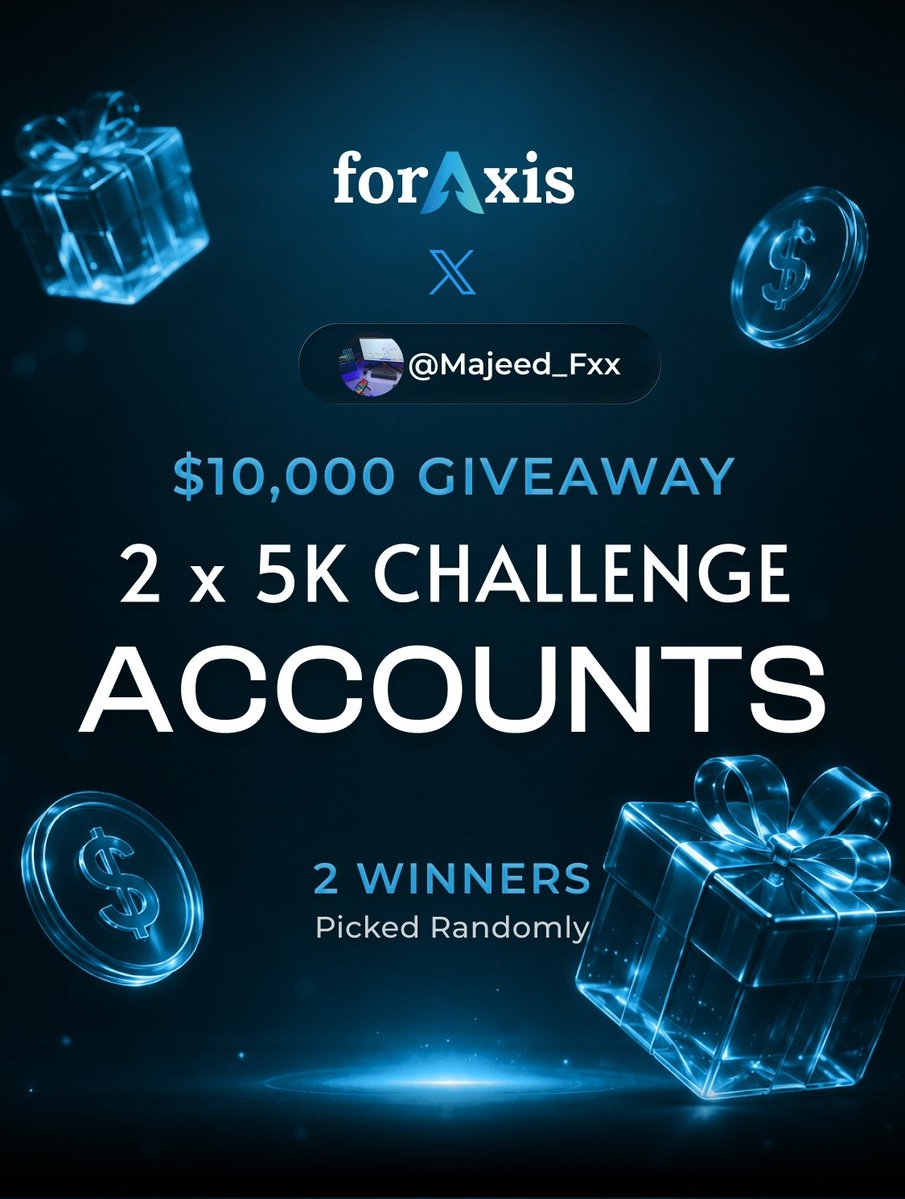 Majeed_Fxx's tweet photo. EXCLUSIVE LAUNCH GIVEAWAY 🚀
2 × 5K ForAxis Limited Giveaway

Follow: @foraxisofficial @Majeed_Fxx

Join: Our Discord server :- https://t.co/2neTWwtSyo

Like and repost

Comment on the giveaway post and tag 3 traders

Quote Retweet the giveaway post.

Winners in 7 days. Good luck https://t.co/0X5USpWYG2