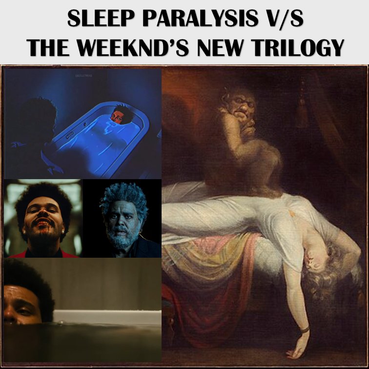 nutmegbygfk's tweet photo. THREAD: THE IMPORTANCE OF SLEEP PARLAYSIS TO THE WEEKND'S NEWEST TRILOGY OF ALBUMS 

Likes and retweets are appreciated

Let's begin the analysis! (1/6) https://t.co/Ofk9VF6qTs