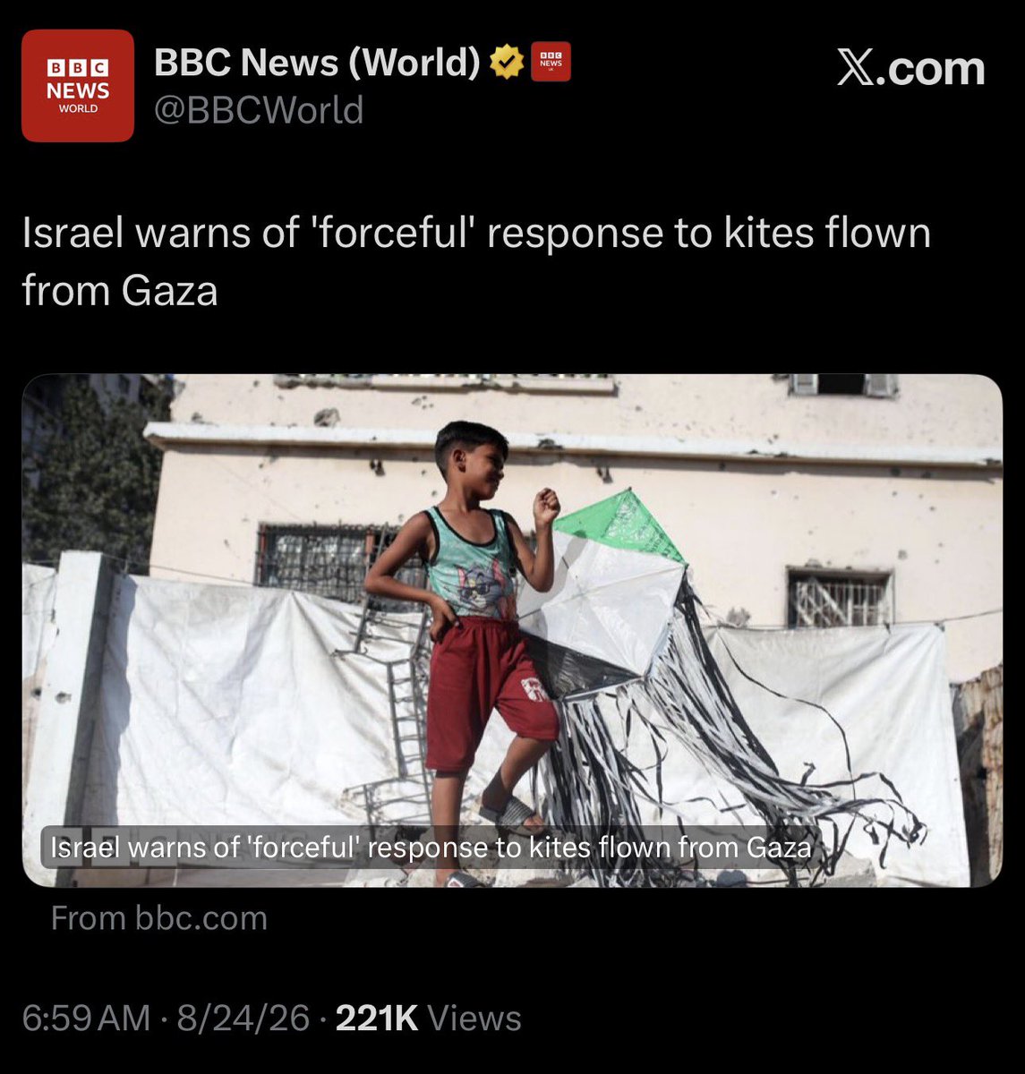 AssalRad's tweet photo. Look at the picture. They’re *threatening* to kill children with kites. https://t.co/E6tyAnkOjD