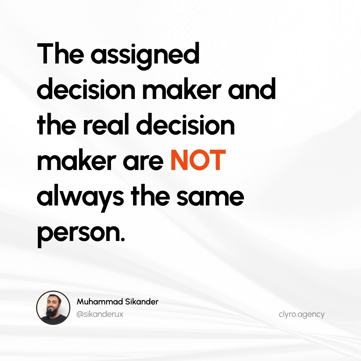 sikanderux's tweet photo. We made a mistake recently on a website project.

A founder hired us to design their company website. It was important to him. But instead of staying involved, he delegated everything to his project manager. Full decision-making authority.

So we worked with the project manager. Followed the feedback. Designed according to the preferences we were given. Finalized the visual direction. Moved into development.

Then the founder came back.

He looked at the work and did not like the theme. Not the layout, not the structure, not the content. The visual direction itself. The thing that should have been locked with his input from the start.

The design had been approved and was already being built. But the person who approved the theme was not the person whose taste actually mattered.

This was our fault, not his.

We asked at the start who the decision maker was. We were told it was the project manager. But there is a difference between the assigned decision maker and the real decision maker. On a website that represents the founder's company, the founder is always the real decision maker on how it looks and feels.

We should have insisted on at least one founder review before locking the visual direction. Even when someone else is officially running the project.

Seven years in the industry. 100+ projects. And we still learn lessons like this. The day you stop making mistakes is not the day you got good enough. It is the day you stopped paying attention.